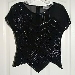 FINAL MARKDOWN LADIES' Raiment Fashions Fully Beaded Top small